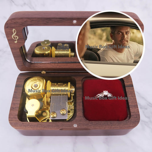 Personalized Fast and Furious Soundtrack See You Again Sankyo 18-Note Jewelry Music Box Gift (Wooden Clockwork) - Music Box Gift Ideas