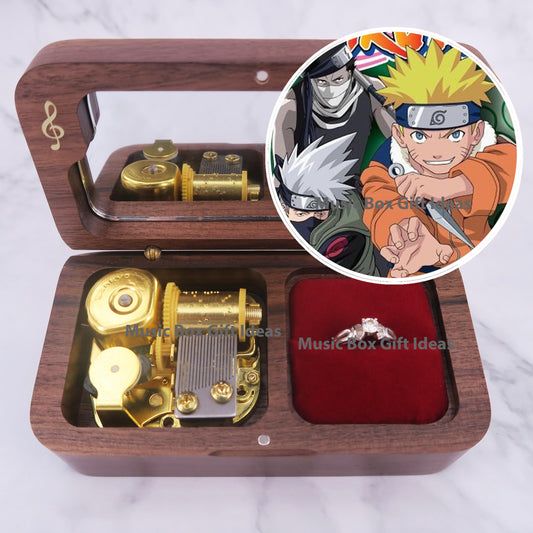 Naruto Shippuden Opening 3 Soundtrack Blue Bird 18-Note Jewelry Music Box Gift (Wooden Clockwork) - Music Box Gift Ideas