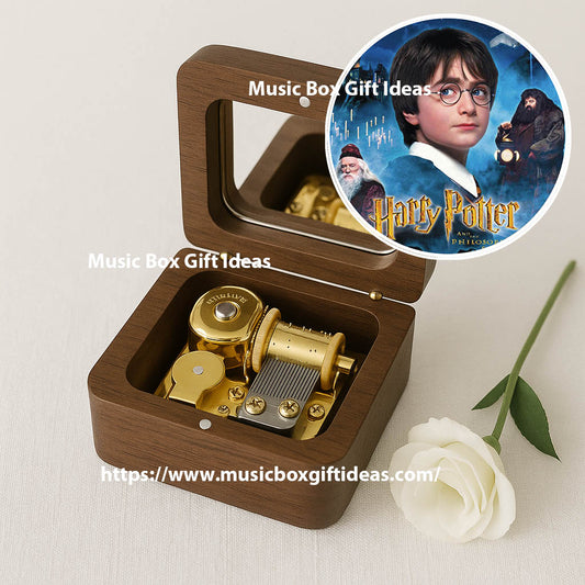 Harry Potter Hedwig's Theme Soundtrack 18-Note Music Box Gift (Wooden Clockwork) - Music Box Gift Ideas