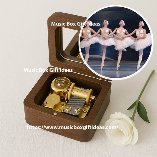 Swan Lake Ballet Tchaikovsky 18-Note Music Box Gift (Wooden Clockwork) - Music Box Gift Ideas