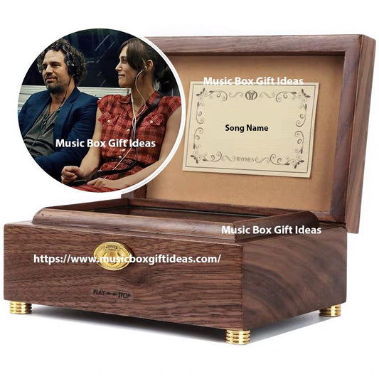 Personalized Begin Again Adam Levine Lost Stars 30-Note Wind-Up Music Box Gift (Wooden)-Music Box Gift Ideas