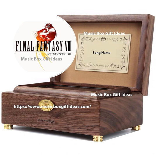 Personalised Final Fantasy Eyes on Me 30-Note Wind-Up Music Box Gift (Wooden) - Music Box Gift Ideas