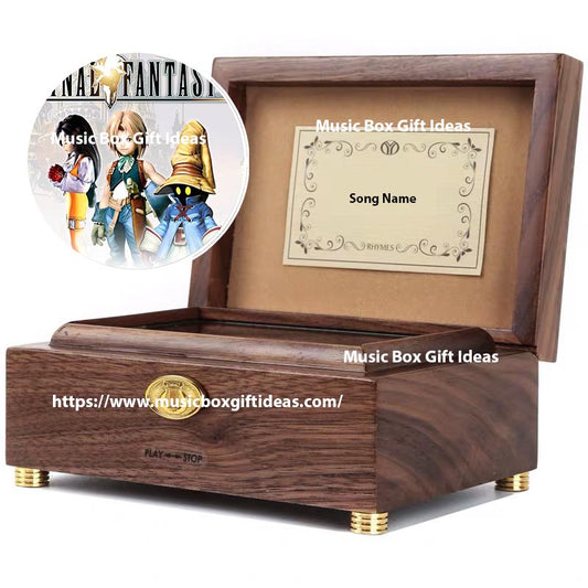 Personalised Final Fantasy IX Melodies of Life 30-Note Wind-Up Music Box Gift (Wooden)-musicboxgiftideas