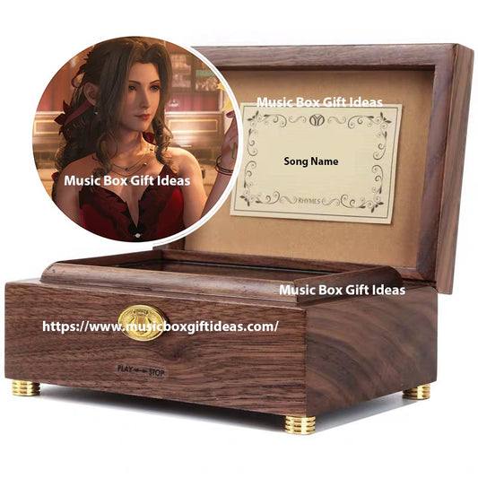 Personalised Final Fantasy VII Aerith's Theme 30-Note Wind-Up Music Box Gift (Wooden) - Music Box Gift Ideas