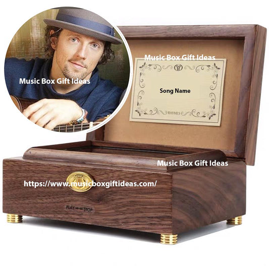 Personalized Jason Mraz I'm Yours 30-Note Wind-Up Music Box Gift (Wooden) - Music Box Gift Ideas