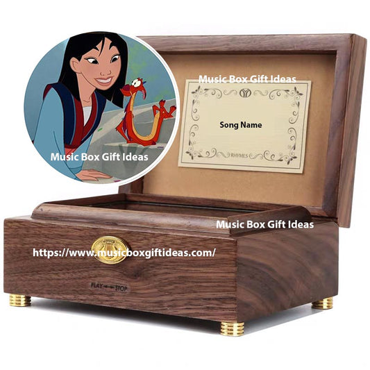 Disney Mulan Reflection 30-Note Wind-Up Music Box Gift (Wooden) - Music Box Gift Ideas