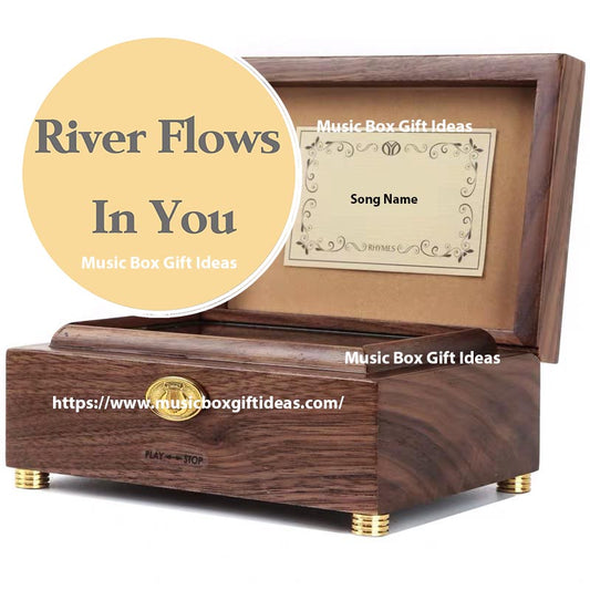 Personalized Soundtrack River Flows In You by Yiruma 30-Note Wind-Up Music Box Gift (Wooden) - Music Box Gift Ideas