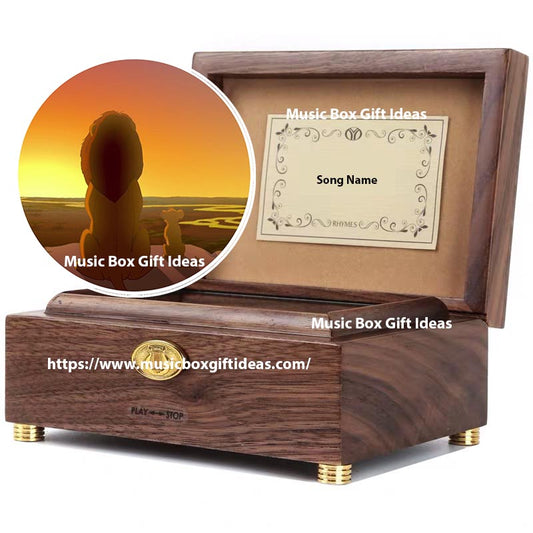 Personalized Disney The Lion King Can You Feel The Love Tonight 30-Note Wind-Up Music Box Gift (Wooden) - Music Box Gift Ideas