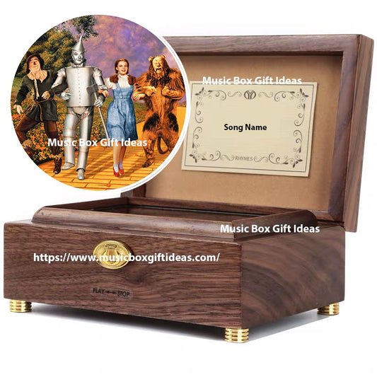 Personalized The Wizard of Oz Over The Rainbow 30-Note Wind-Up Music Box Gift (Wooden) - Music Box Gift Ideas