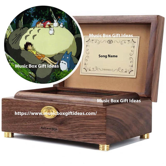 Personalized My Neighbor Totoro Path of the Wind from Studio Ghibli 30-Note Wind-Up Music Box Gift (Wooden) - Music Box Gift Ideas