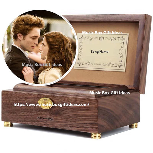 Personalized Twilight Flightless Bird American Mouth from Iron & Wine 30-Note Wind-Up Music Box Gift (Wooden) - Music Box Gift Ideas