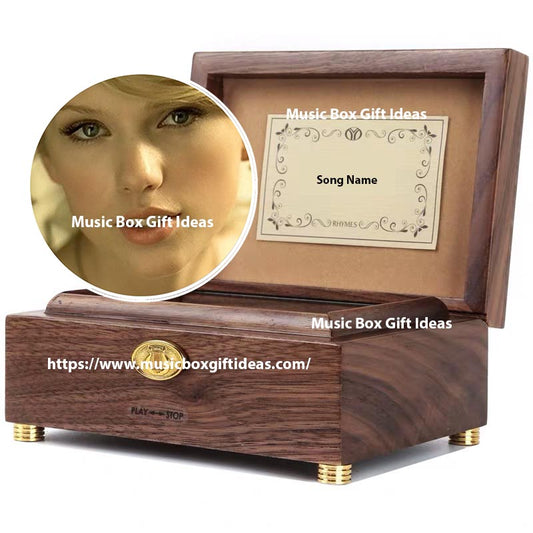 Personalized Taylor Swift Love Story 30-Note Wind-Up Music Box Gift (Wooden) - Music Box Gift Ideas