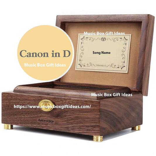 Personalized Canon in D 30-Note Wind-Up Music Box Gift (Wooden) - Music Box Gift Ideas
