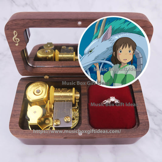 Spirited Away One Summer's Day from Studio Ghibli 18-Note Jewelry Music Box Gift (Wooden Clockwork) - Music Box Gift Ideas