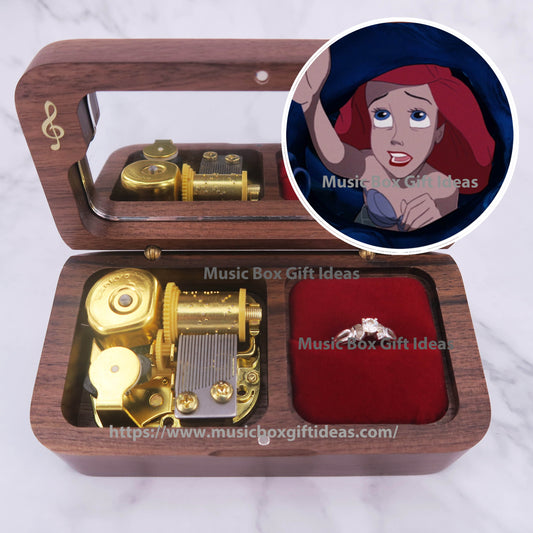 Disney The Little Mermaid Part of Your World 18-Note Jewelry Music Box Gift (Wooden Clockwork) - Music Box Gift Ideas