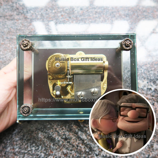 Disney Up Carl and Ellie Married Life 30-Note Wind-Up Music Box Gift (Glass) - Music Box Gift Ideas