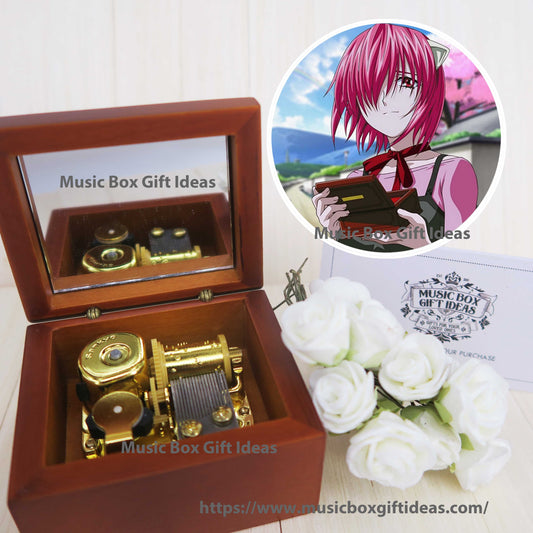 Japanese Anime Elfen Lied Lilium Lucy 18-Note Music Box Gift (Wooden Clockwork) - Music Box Gift Ideas
