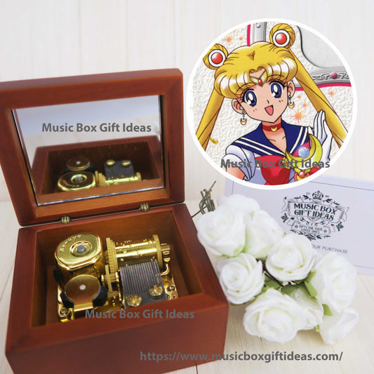 Sailor Moon Bishoujo Senshi Soundtrack Moon Light Densetsu 18-Note Music Box Gift (Wooden Clockwork) - Music Box Gift Ideas