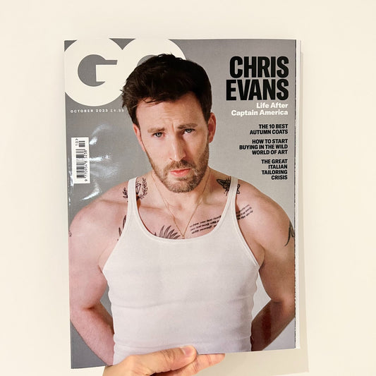 Chris Evans GQ Oct 2023 Magazine “Chris Evans is having second thoughts” - Music Box Gift Ideas