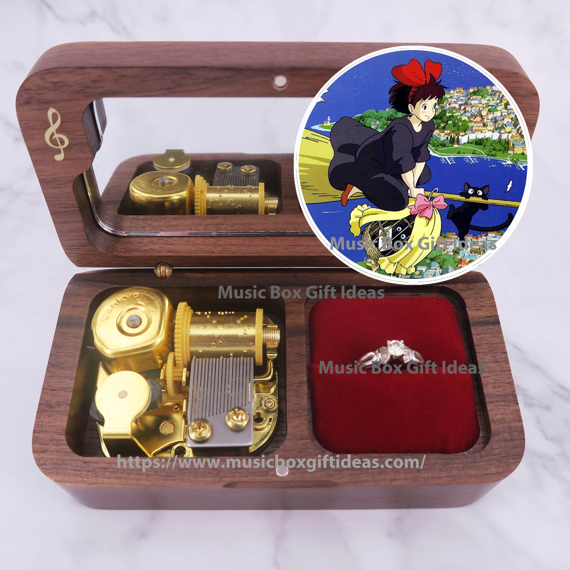 Kiki's Delivery Service A Town with an Ocean View from Studio Ghibli Hayao Miyazak 18-Note Music Box-Music Box Gift Ideas