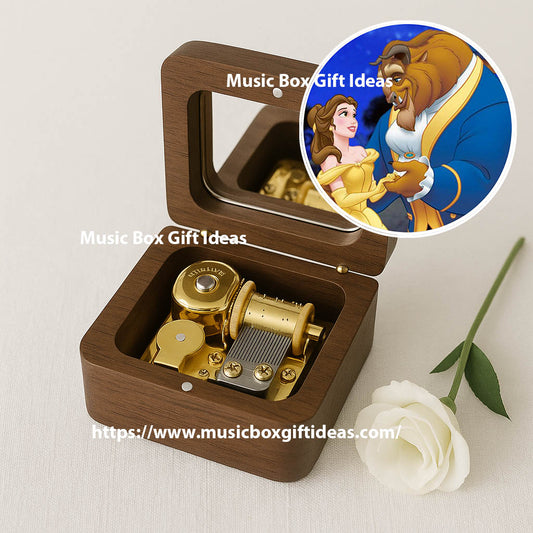Disney Beauty and the Beast Tale As Old As Time 18-Note Music Box Gift (Wooden Clockwork) - Music Box Gift Ideas