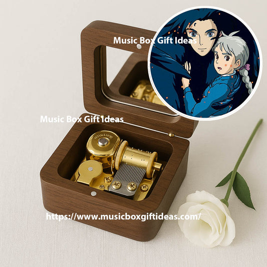 Howl's Moving Castle Merry Go Round of Life from Studio Ghibli 18-Note Music Box Gift (Wooden Clockwork) - Music Box Gift Ideas