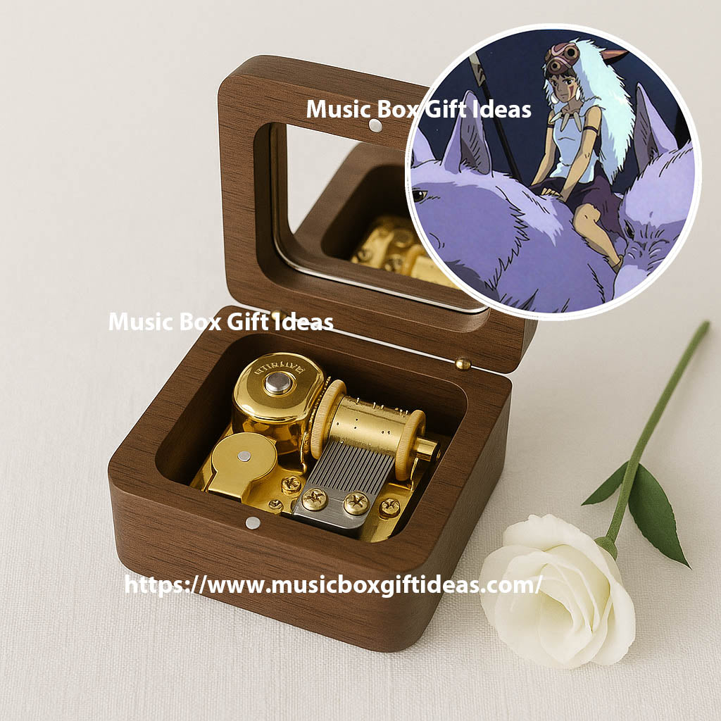 Princess Mononoke Legend of Ashitaka from Studio Ghibli 18-Note Music Box Gift (Wooden Clockwork) - Music Box Gift Ideas
