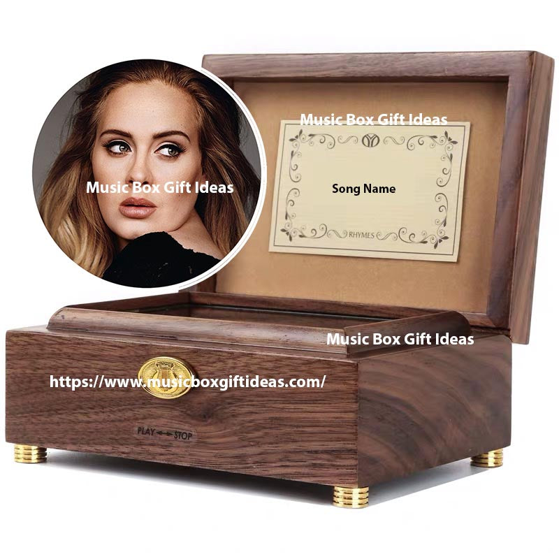 Adele Make You Feel My Love 30-Note Wind-Up Music Box Gift (Wooden, Personalised)