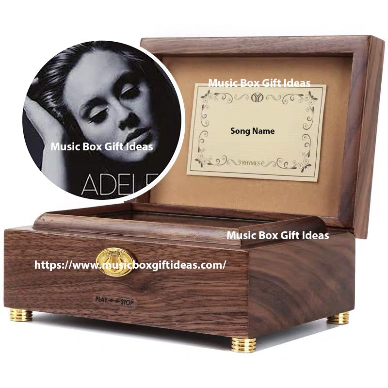 Personalized Adele Someone Like You 30-Note Wind-Up Music Box Gift (Wooden) - Music Box Gift Ideas