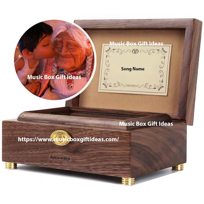 Personalized Disney Coco Remember Me 30-Note Wind-Up Music Box Gift (Wooden) - Music Box Gift Ideas