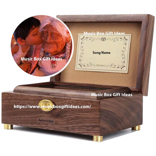 Personalized Disney Coco Remember Me 30-Note Wind-Up Music Box Gift (Wooden) - Music Box Gift Ideas