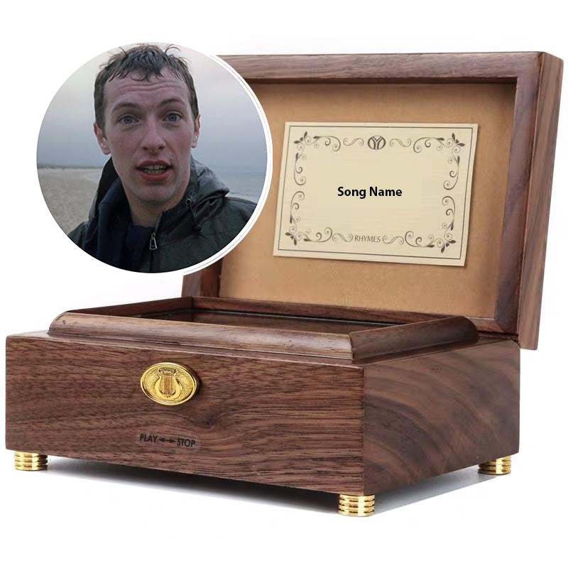 Music Box Types Personalized Coldplay Yellow 30-Note Wind-Up Music Box Gift (Wooden ...
