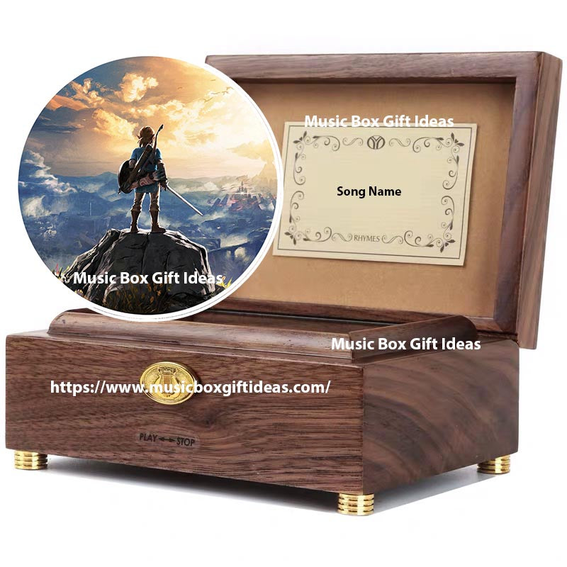 Personalized The Legend of Zelda Song of Storms 30-Note Wind-Up Music Box Gift (Wooden) - Music Box Gift Ideas