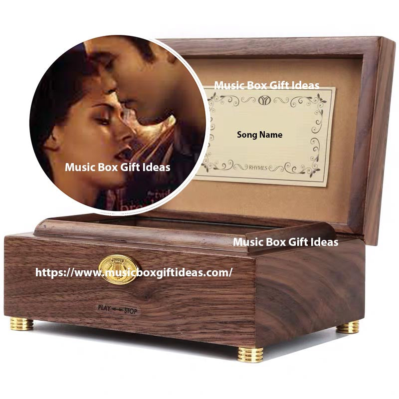Personalized Twilight Breaking Dawn Soundtrack Turning Page 30-Note Wind-Up Music Box Gift (Wooden) - Music Box Gift Ideas