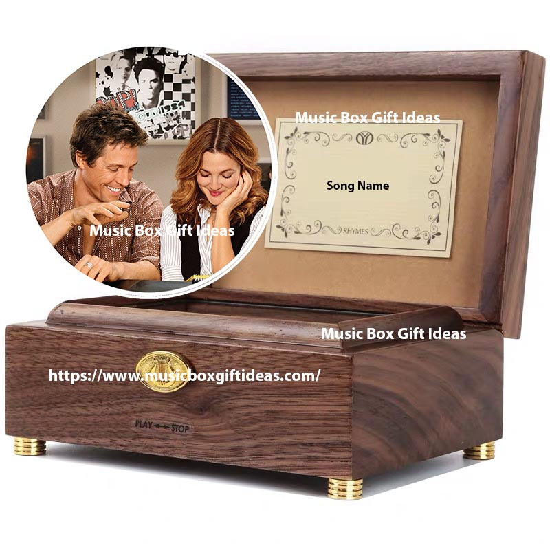 Personalized Music and Lyrics Soundtrack Way Back into Love 30-Note Wind-Up Music Box Gift (Wooden) - Music Box Gift Ideas