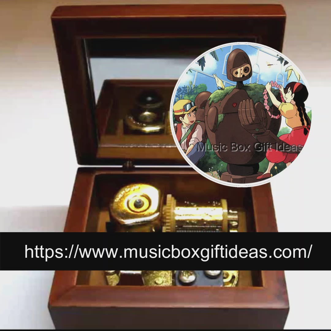 Castle in The Sky Carrying You Laputa from Studio Ghibli 18-Note Music Box Gift (Wooden Clockwork) - Music Box Gift Ideas