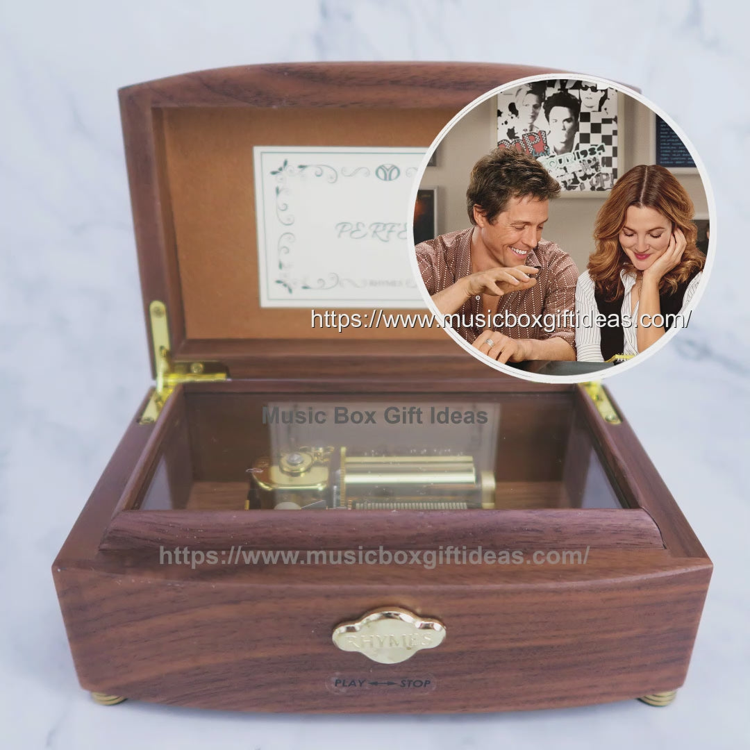 Personalized Music and Lyrics Soundtrack Way Back into Love 30-Note Wind-Up Music Box Gift (Wooden) - Music Box Gift Ideas