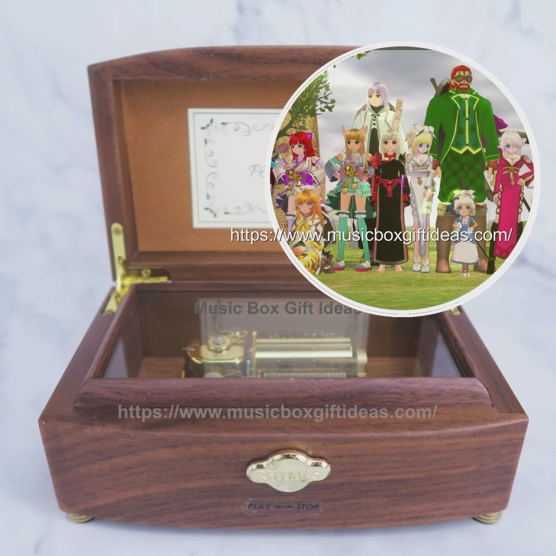Personalized Mabinogi An old story from Grandma 30-Note Wind-Up Music Box Gift (Wooden) - Music Box Gift Ideas