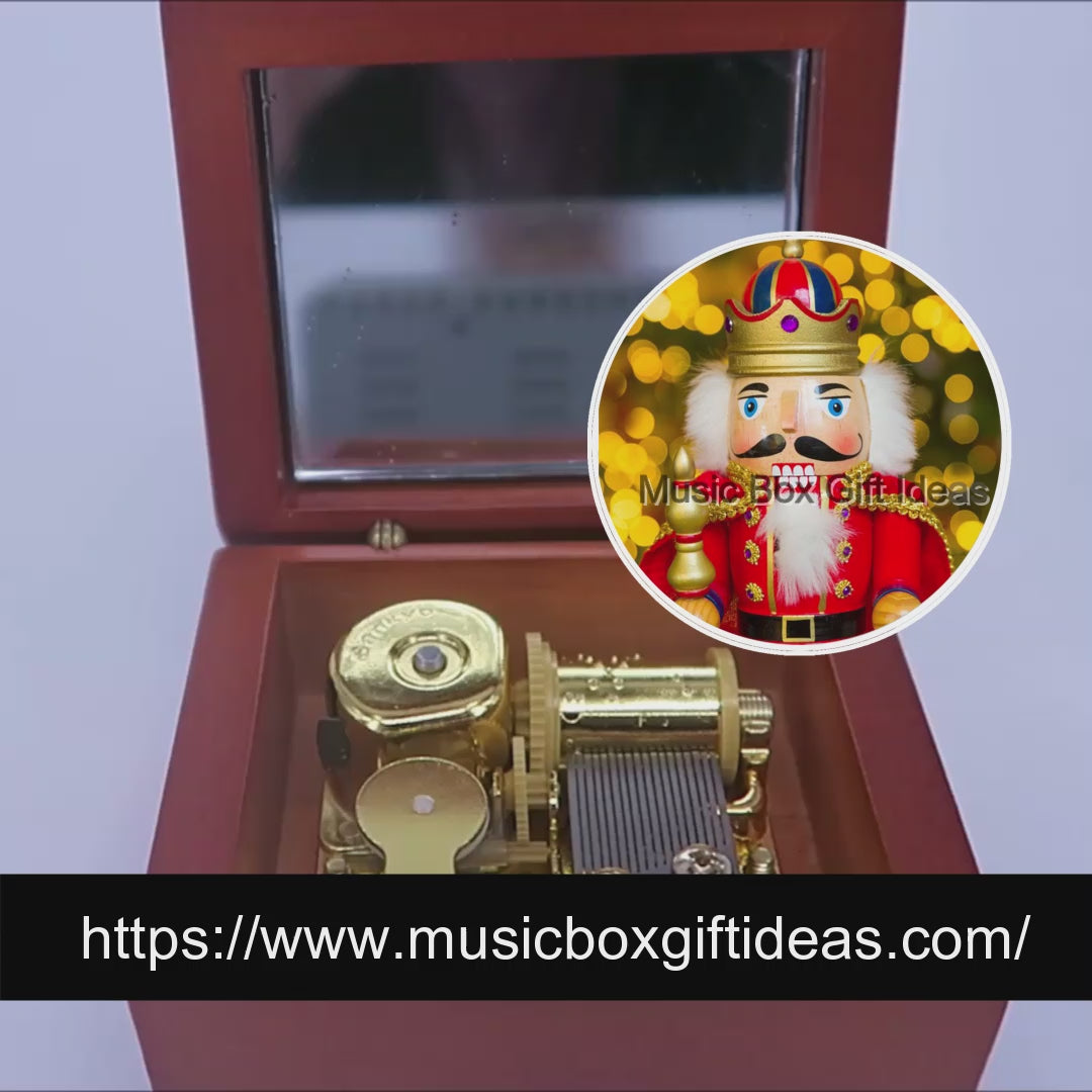 Disney Nutcracker Soundtrack Sugar Plum Fairy 18-Note Music Box Gift (Wooden Clockwork) - Music Box Gift Ideas