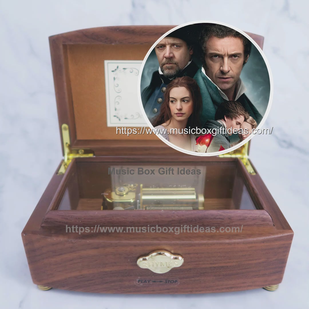 Personalized Les Miserable I Dreamed A Dream 30-Note Wind-Up Music Box Gift (Wooden) - Music Box Gift Ideas