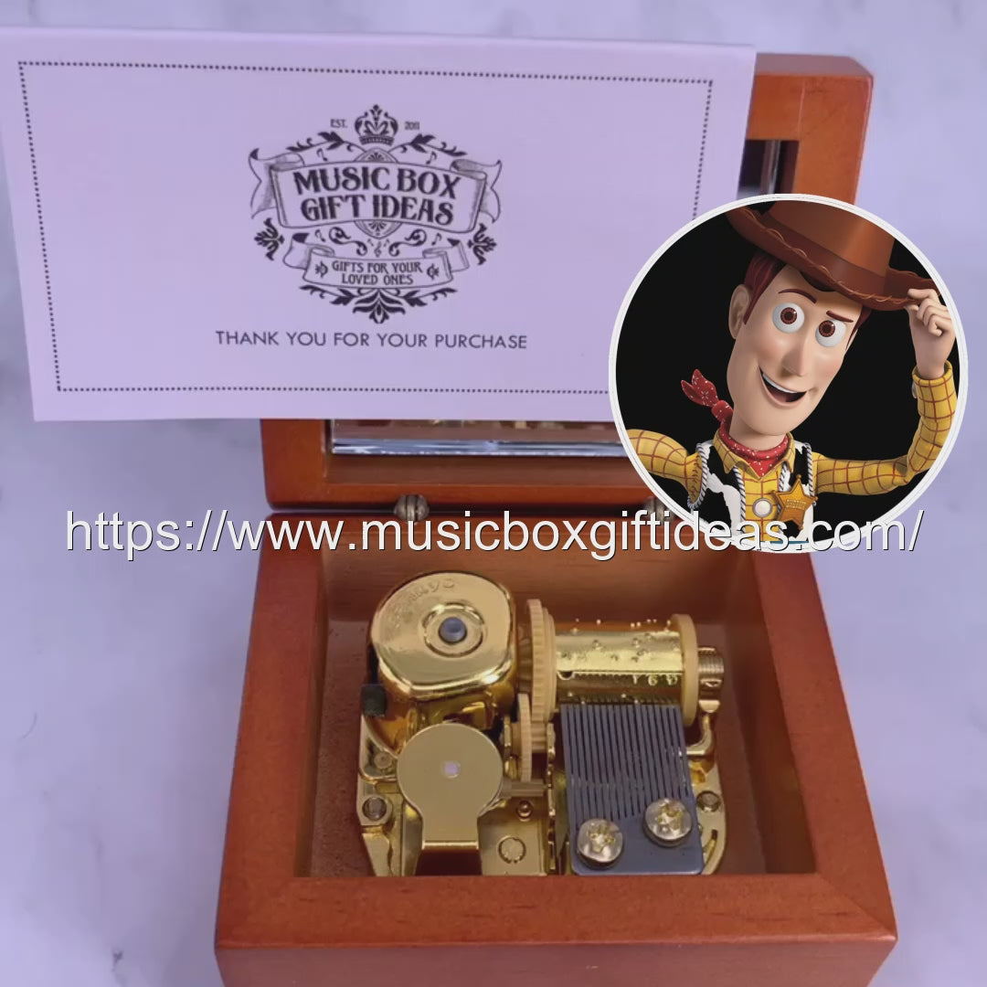 Disney Toy Story Soundtrack You've Got a Friend in Me 18-Note Music Box Gift for Friends Graduation (Wooden Clockwork) - Music Box Gift Ideas