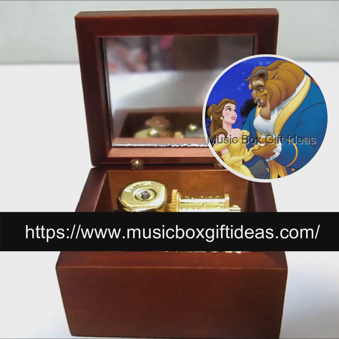Disney Beauty and the Beast Tale As Old As Time 18-Note Music Box Gift (Wooden Clockwork) - Music Box Gift Ideas