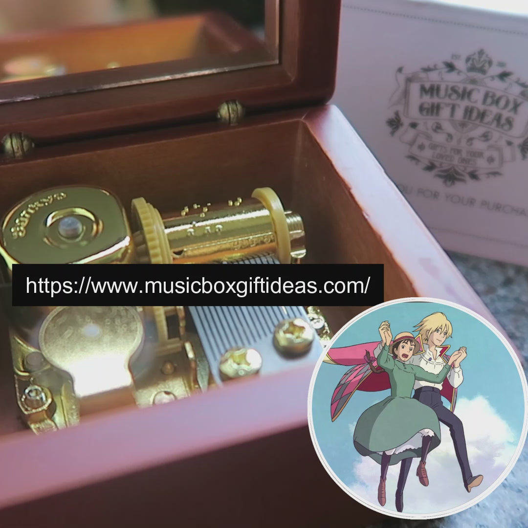 Howl's Moving Castle The Promise of The World from Studio Ghibli 18-Note Music Box Gift (Wooden Clockwork) - Music Box Gift Ideas