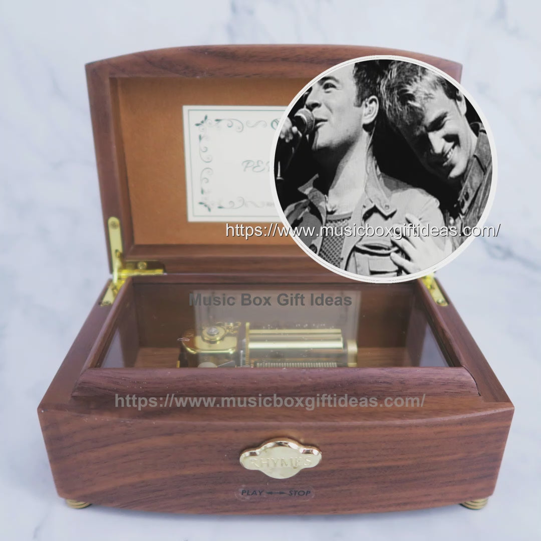 Personalized Westlife Us Against The World 30-Note Wind-Up Music Box Gift (Wooden) - Music Box Gift Ideas