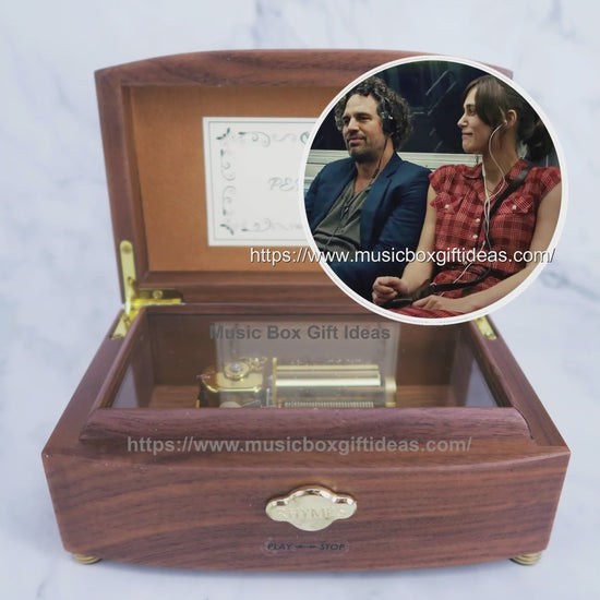 Personalized Begin Again Adam Levine Lost Stars 30-Note Wind-Up Music Box Gift (Wooden)-Music Box Gift Ideas