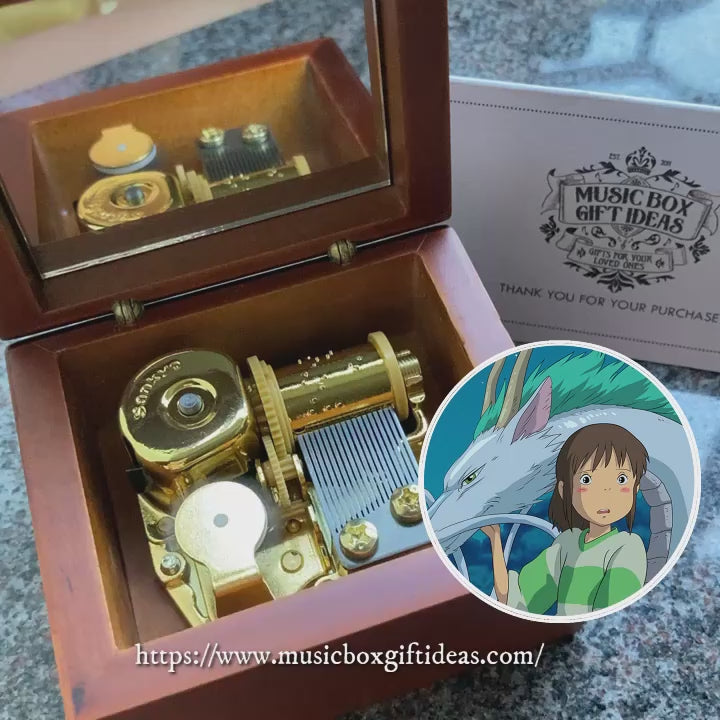 Spirited Away One Summer's Day from Studio Ghibli 18-Note Jewelry Music Box Gift (Wooden Clockwork) - Music Box Gift Ideas