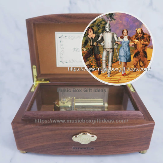 Personalized The Wizard of Oz Over The Rainbow 30-Note Wind-Up Music Box Gift (Wooden) - Music Box Gift Ideas