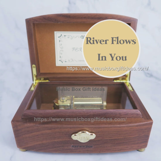 Personalized Soundtrack River Flows In You by Yiruma 30-Note Wind-Up Music Box Gift (Wooden) - Music Box Gift Ideas