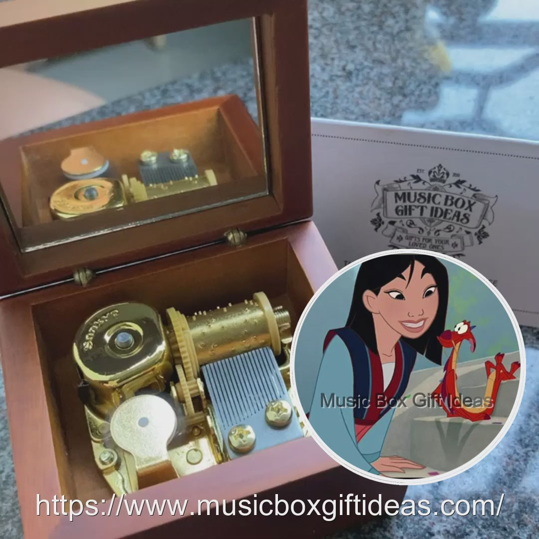 Disney Mulan Reflection 18-Note Jewelry Music Box Gift (Wooden Clockwork) - Music Box Gift Ideas