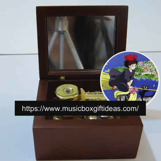 Kiki's Delivery Service A Town with an Ocean View from Studio Ghibli 18-Note Music Box Gift (Wooden Clockwork) - Music Box Gift Ideas